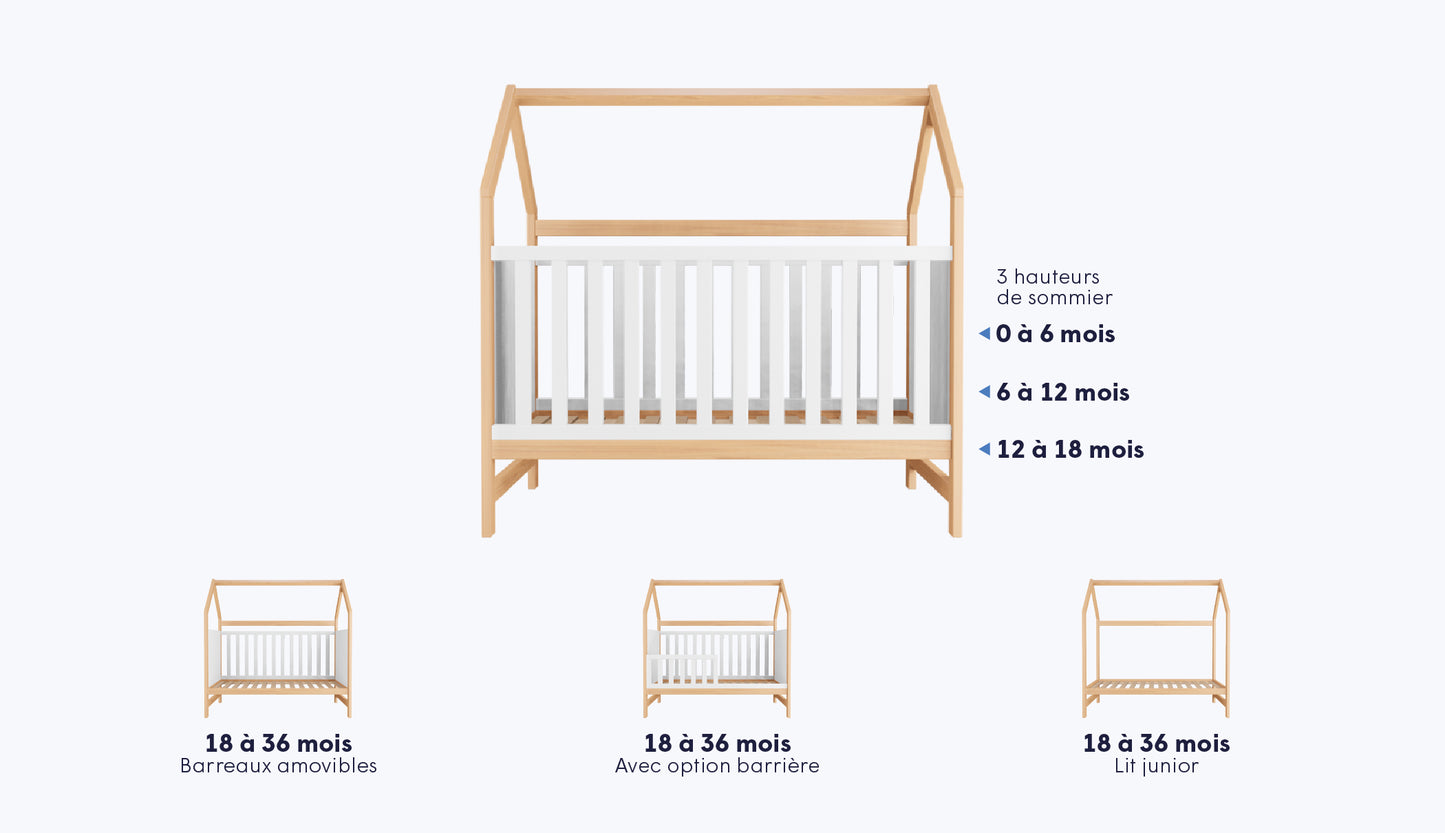 Ensemble lit évolutif Céleste et matelas Respira