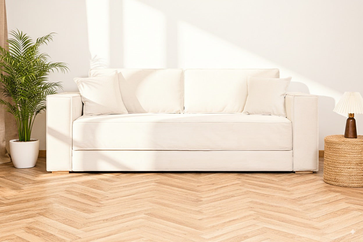 Crème côtelé,Larges