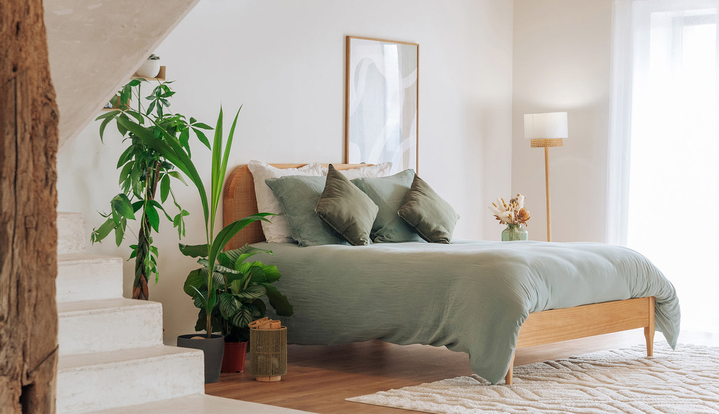 Tête de lit rotin tressé