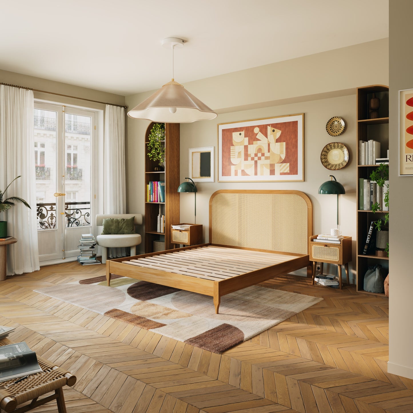 Tête de lit cannage