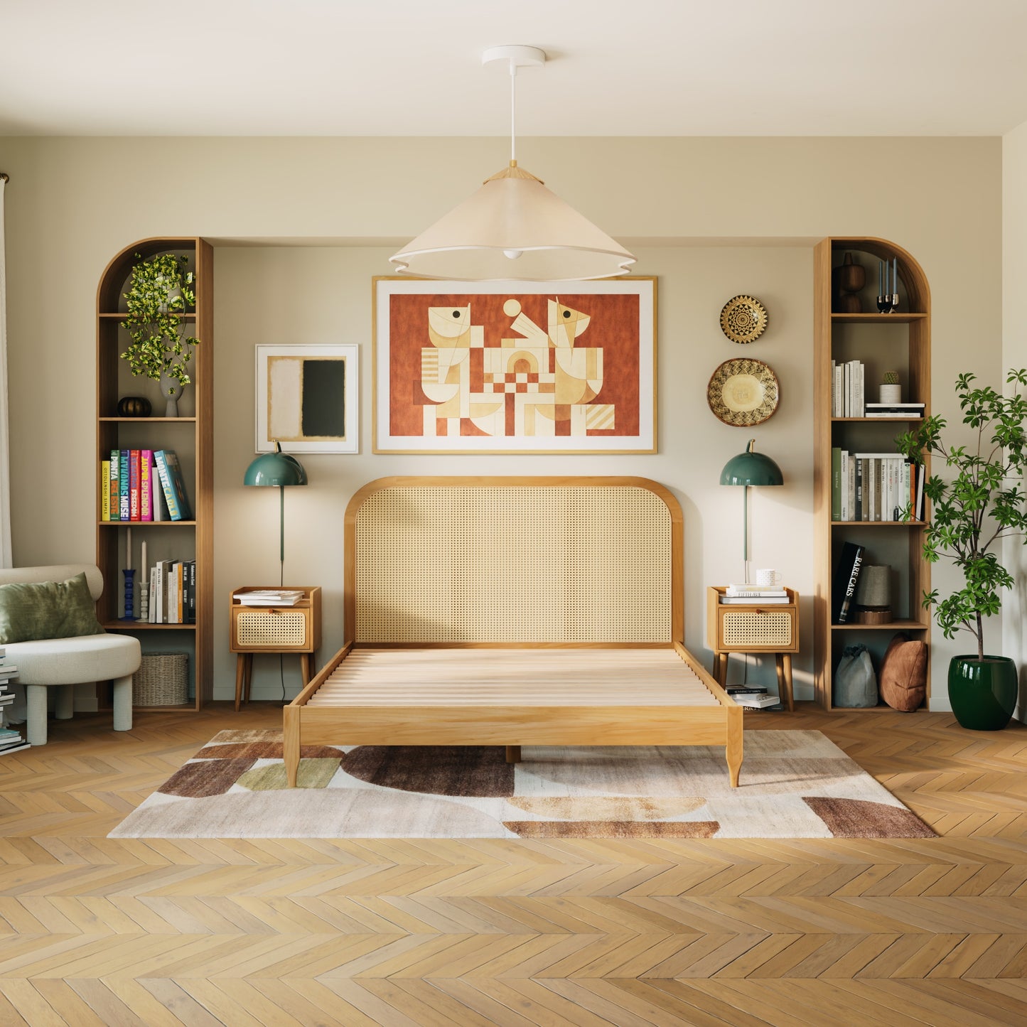 Tête de lit cannage