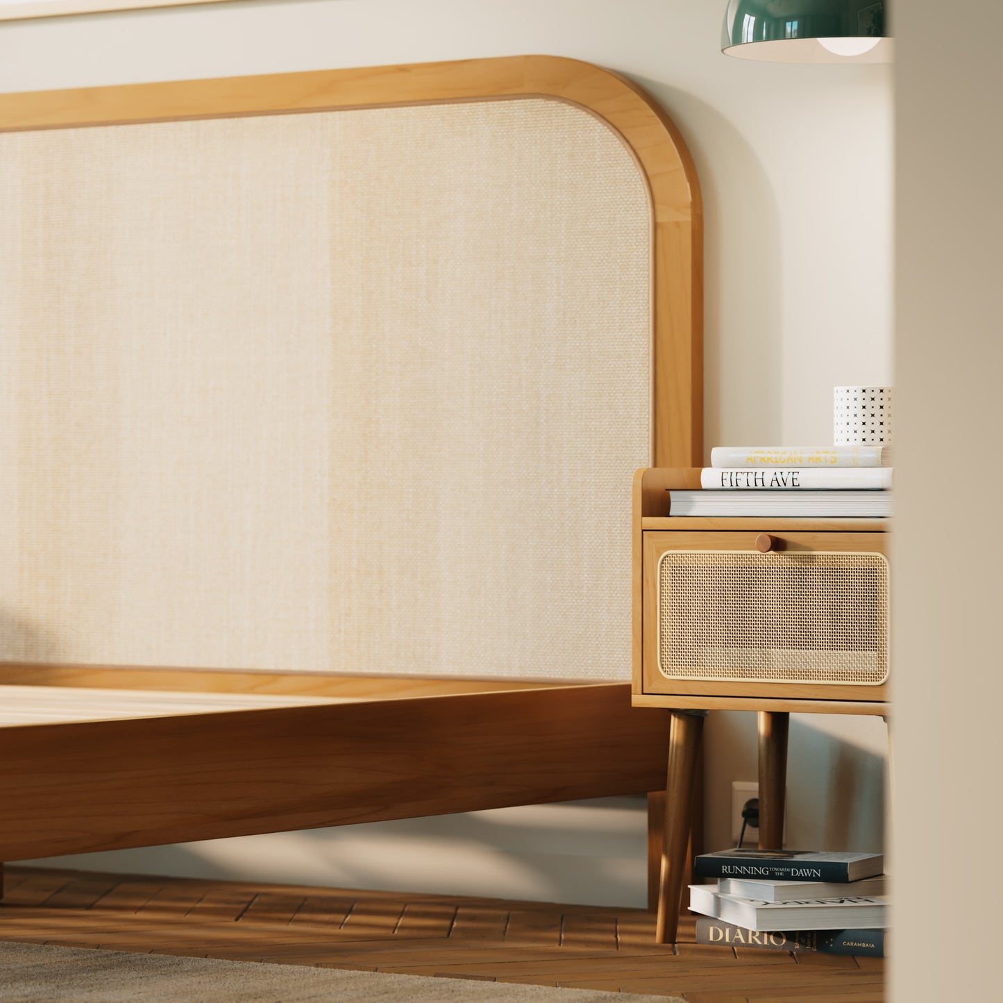 Tête de lit rotin tressé