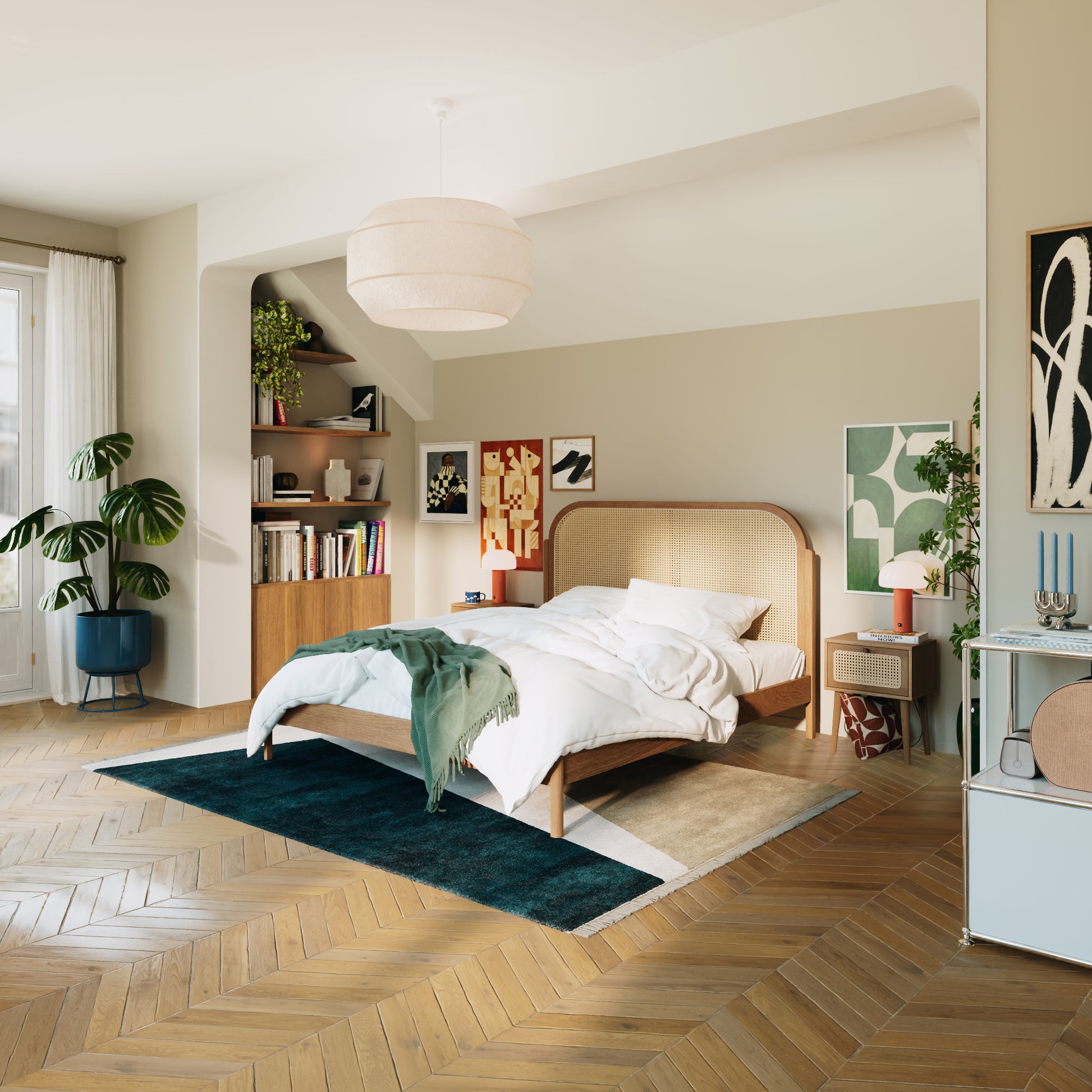 Tête de lit cannage|Sans tiroirs