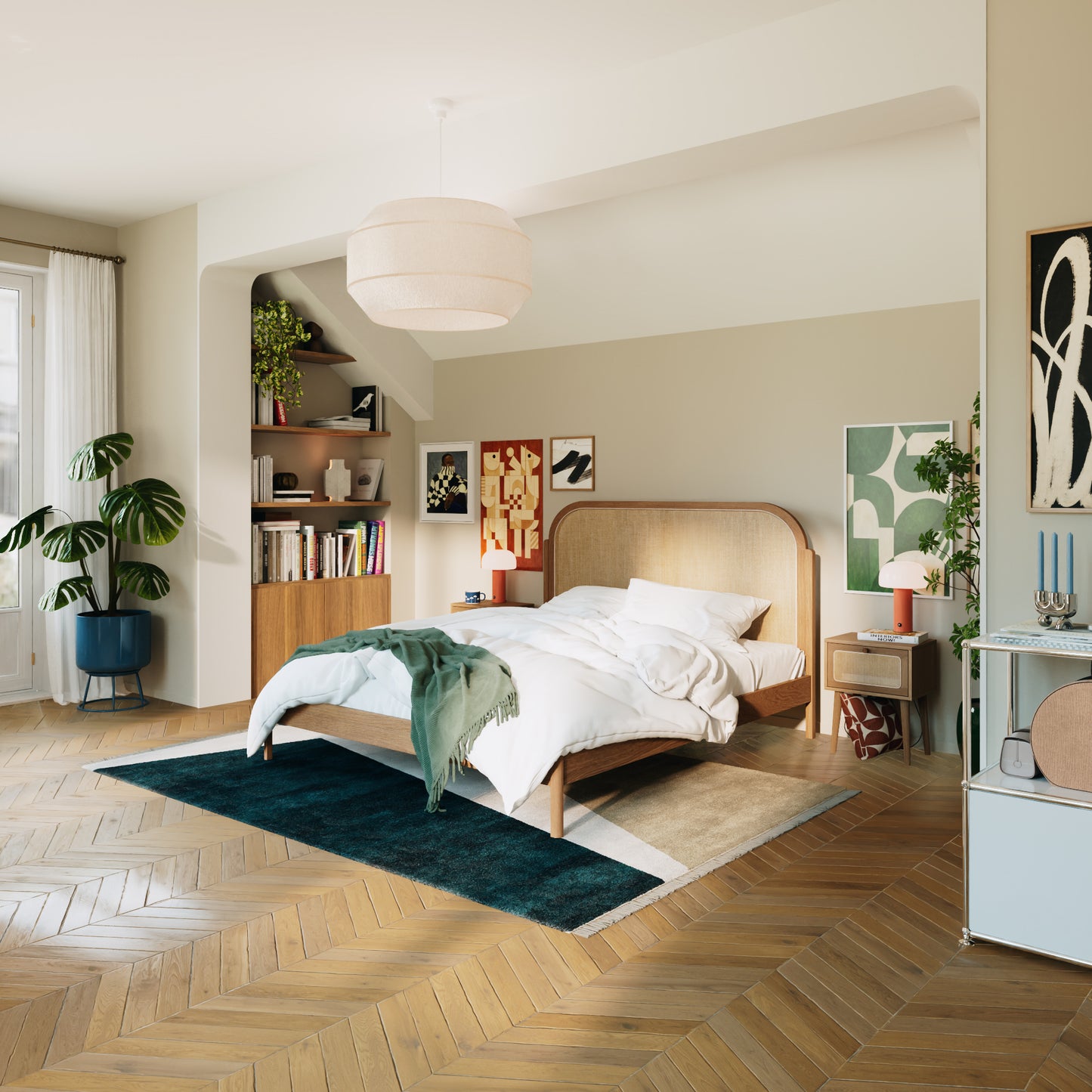 Tête de lit rotin tressé|Sans tiroirs