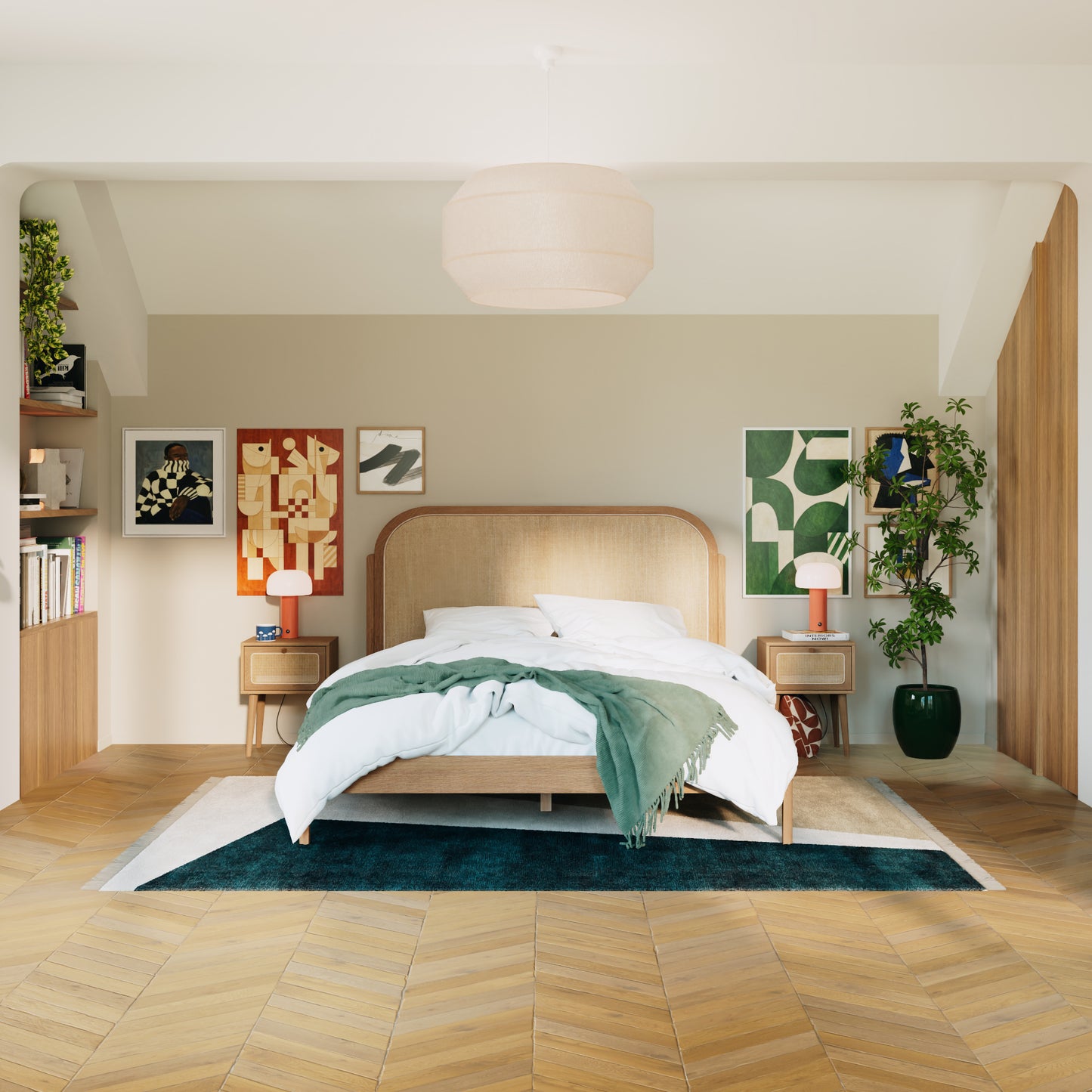 Tête de lit rotin tressé|Sans tiroirs