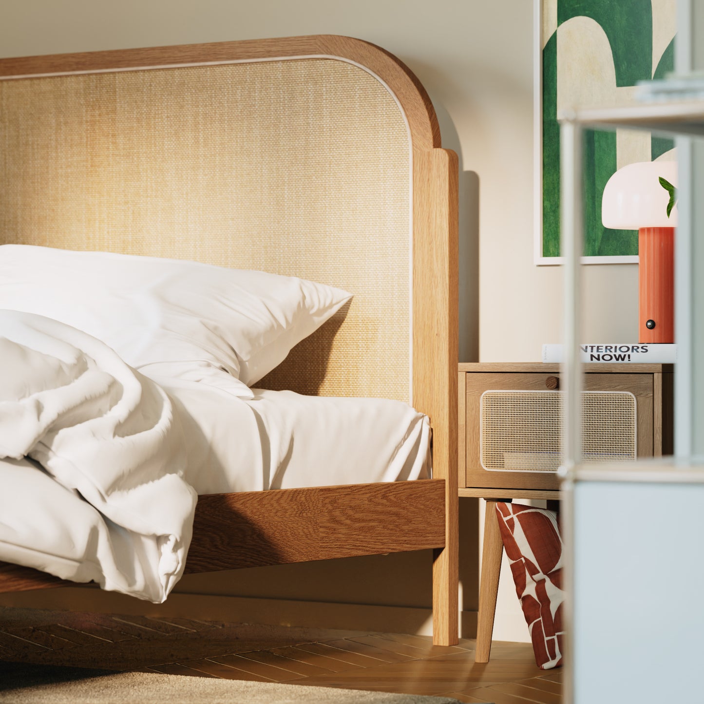 Tête de lit rotin tressé|Sans tiroirs