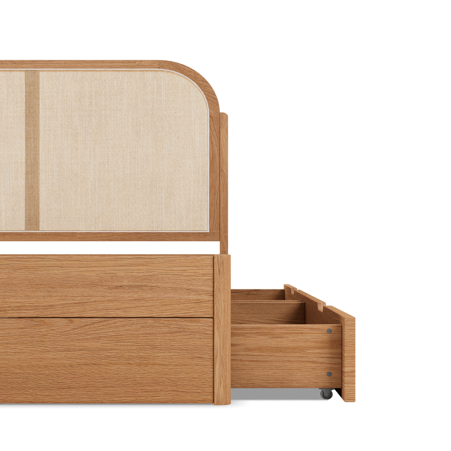 Tête de lit rotin tressé|Avec tiroirs